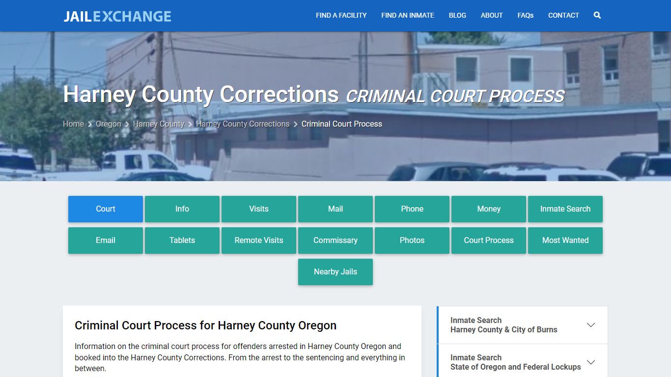 Harney County Corrections Criminal Court Process - Jail Exchange